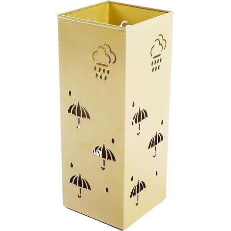 Porte-parapluie en Métal Porte-parapluie Polyvalent Porte-parapluie sur Pied pour Entrée, Maison, Bureau (GOLD) (1/5)