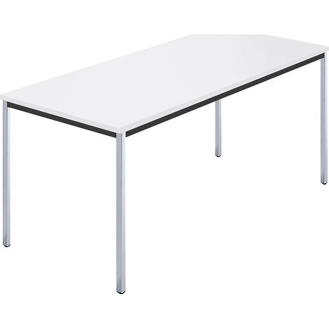 Tables rectangulaires, tube carré chromé, 1600 x 800 mm blanc (1/4)