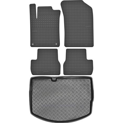 Ensemble de tapis de sol en caoutchouc + tapis de coffre pour Citroën C3 II Hatchback (2009-2016).
