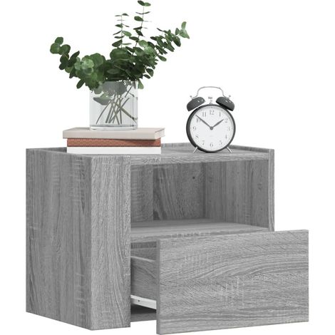 Wand-Nachttisch Grau Sonoma 45x30x35 cm