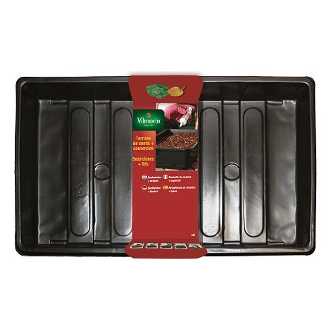 Vilmorin -Lose 2 Aussaatschalen 38 x 24 x 10 cm + Abdeckungen 38 x 24 x 8 cm