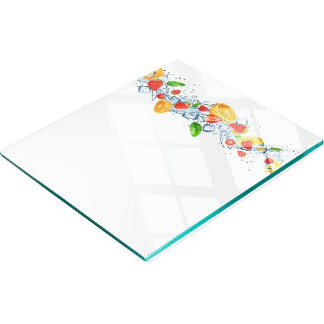 Piatto decorativo multifunzionale da cucina in legno temprato con frutta e ghiaccio, 60x52 cm (1/5)