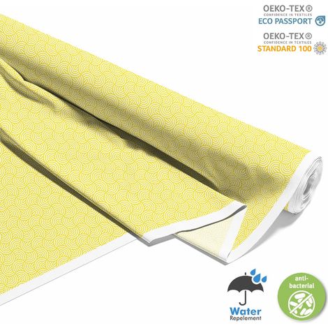 TISSUS DÉCORATIFS D'EXTÉRIEUR OXFORD - motif géométrique jaune (1/5)