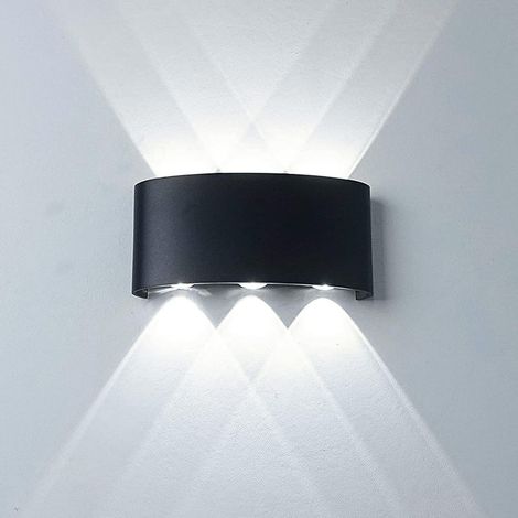 APPLIQUE MODERNA LUCE A LED LAMPADA DA PARETE MURO DA 16W PER ESTERNO NERO LUCE BIANCA FREDDA 6500K (1/5)