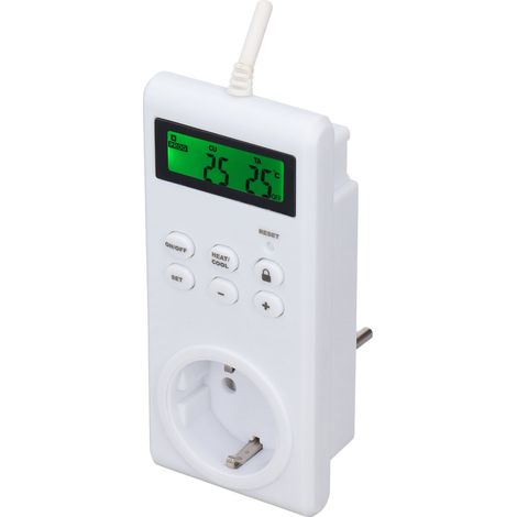 Prise thermostatique programmable sans fil avec interrupteur de commande automatique de température et prise européenne 230 V