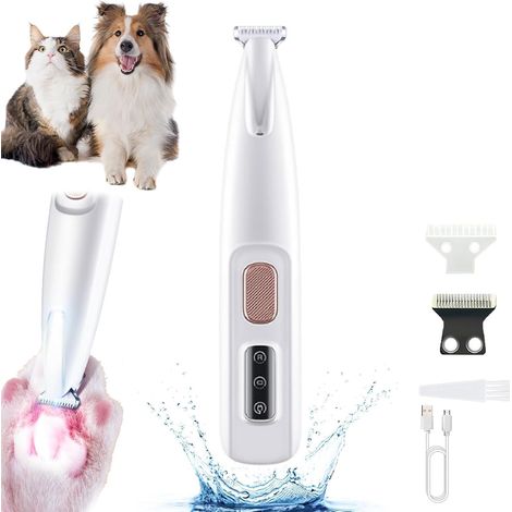 Tondeuse à Pattes De Chien, Tondeuse à Pattes Pour Animaux De Compagnie Rechargeable Et éTanche, Pour Chiens Chat Faible Bruit, Chats, Pattes, Yeux, Oreilles, Visage, Corps. (1PCS) (1/5)