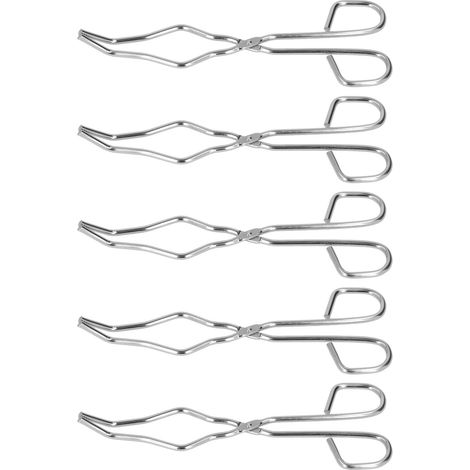 Lot de 5 pinces à creuset en acier inoxydable pour la fonte des métaux et la fusion de l'or (1/5)