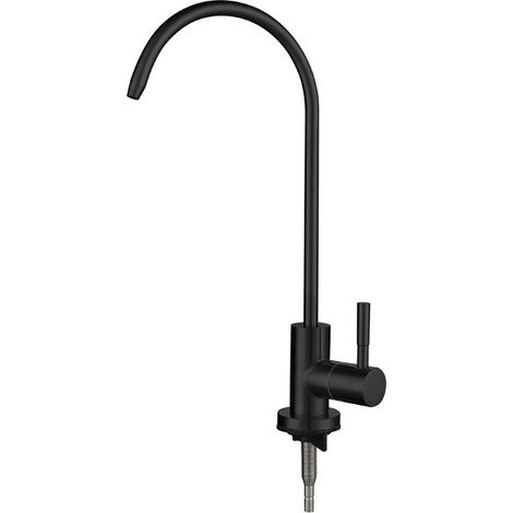 royaluxe -Robinet de cuisine acier inoxydable 304 robinet de purificat d'eau noir robinet de purificat d'eau 2 points robinet de purificat d'eau cuisine purificat d'eau robinet d'eau potable direct (1/5)
