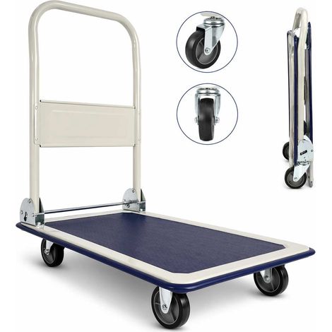 Carrello Portapacchi Portattutto da Trasporto con Manico Pieghevole e Tappetino