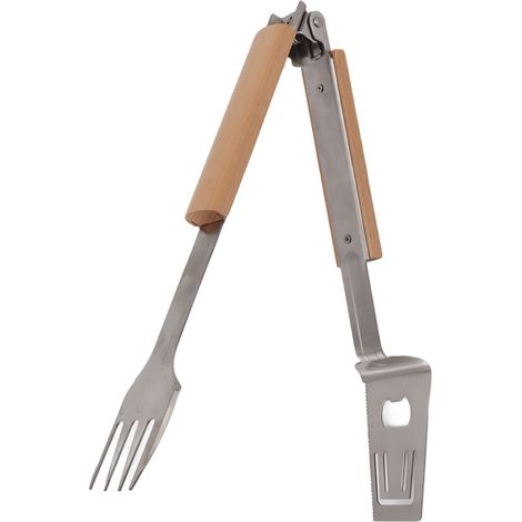Spatule, fourchette et pince à griller en acier inoxydable durable, pince multifonctionnelle à long manche pour buffet et camping (1/5)