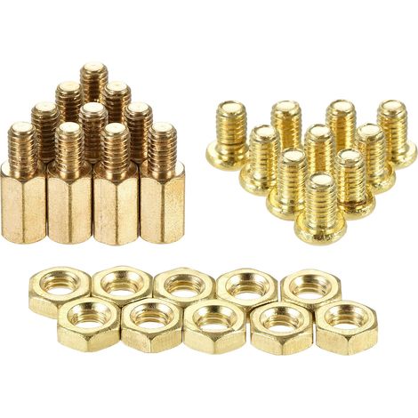 M4 Hexagonal Laiton Entretoise écarteurs 10mm+6mm Mâle-Femelle Fileté Pilier Vis écrou Trousse pour PCB Carte Mère Ordinateur Circuit Imprimé 10 Ensembles (1/5)