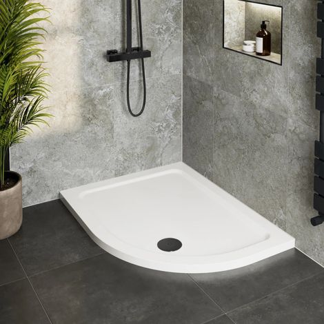 1200 x 800mm Low Profile Offset Quadrant Shower Tray and Waste - Right Hand (1/3)