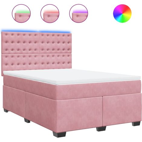 Maison Exclusive - Boxspringbett mit Matratze Rosa 140x190 cm Sam