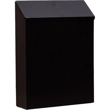 Boîte aux lettres murale fer – 29 x 22 x 6 cm – Verrouillage 2 clés – Noire – Rustique vintage (1/5)