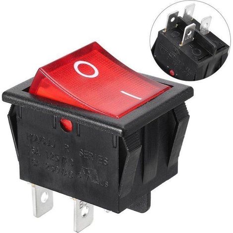 Interruptor Basculante KCD4-202N con Neon 4 Polos 2 Circuitos Chasis (1/4)
