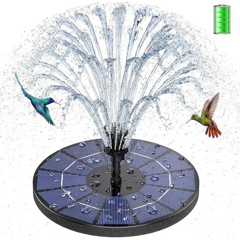 Fontaine à jet d'eau de 3,5 watts avec 6 buses, adaptée aux aquariums, bassins, piscines, jardins et à l'extérieur. (1/3)