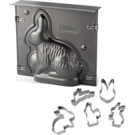 Ensemble de moule lapin de Pâques 3D et 5 emporte-pièces lapin Zenker Pâques (1/5)