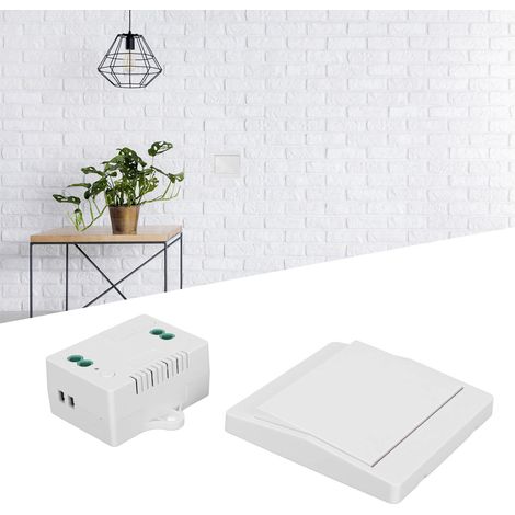 Kit de récepteur d'interrupteur sans fil auto-alimenté, télécommande murale à énergie cinétique, AC 110-230V (1/5)