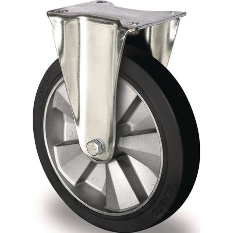 Rueda pivotante de carga pesada D.250mm Cap. 500kg goma elástica Alt. constr. 295mm TECWERK (1/2)