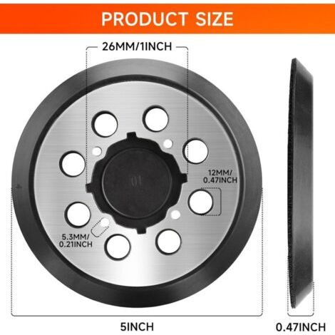 NALOOKAMIC 2 Pièces 125mm Tampon de Ponceuse de Remplacement Orbitale pour Dewalt 5 pouces DCW210N,DWE64233, N329079 (1/3)