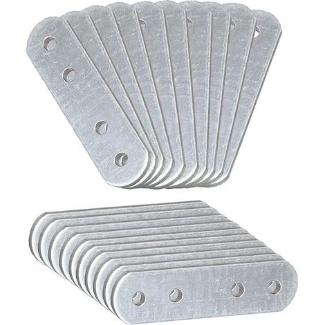 GDHZS- 20 x Plaques d'assemblage perforée plates (77 x 16 x 1.8) Plaques de raccord, Plaques de connexion, Supports de Fixation Droits Plats Métalliques, Acier inoxydable (1/5)
