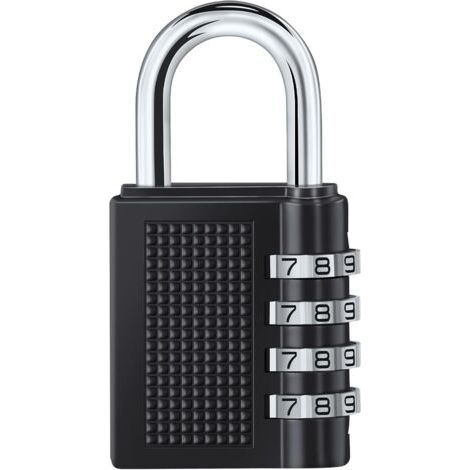 1 Stück 4-stelliges Zahlenschloss, Kombinationsschloss, Zahlenschloss-Code, Kombinationsschloss für Fitnessstudio, Schule, Tor, Schuppen, Garage, Lagerung, Gepäckschließfächer und Werkzeugkasten (1/4)