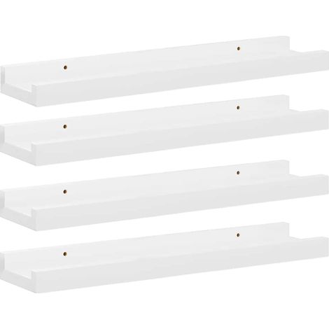 Maison Exclusive - Wandregale 4 Stk. Hochglanz-Weiß 40x9x3 cm