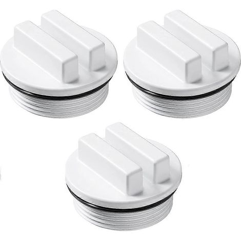 Bouchon fileté de 1,5 pouce pour ligne de retour de piscine, bouchon d'expansion hivernale avec anneau, accessoires de piscine, lot de 3 (1/5)