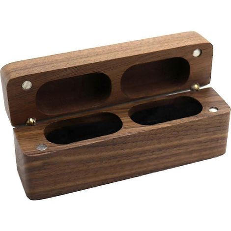 Boîte à alliances vintage en bois, étui de rangement pour alliances de mariage pour une demande en mariage (1/5)