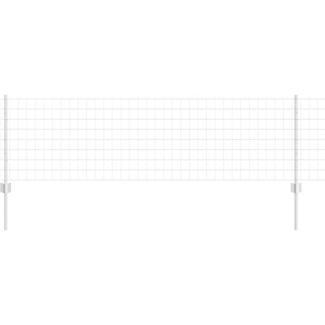 Grillage rouleau,Clôture Euro avec 11 poteaux U Argent 0,6x25 m Acier CFW3805374 (1/4)