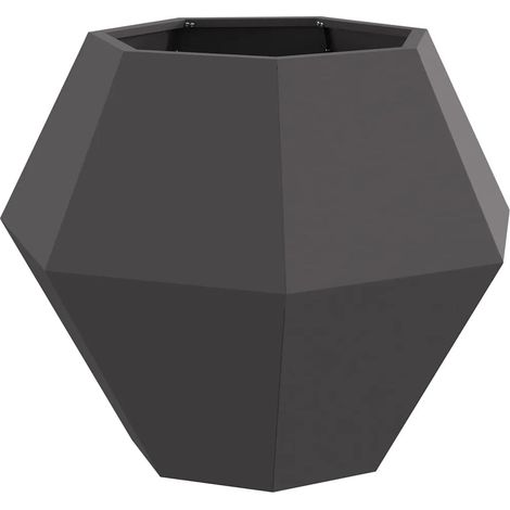 Jardinière rectangulaire extérieure 75 x 75 x 60 cm design élégant pratique en acier noir (1/5)