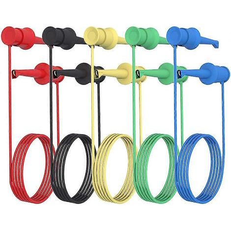 Set mit 5 Messleitungen mit Miniklemmen, Messkabeln und -drähten, Klemmen für Dual-IC-Testspitzen – 100 x 2,2 cm (1/4)