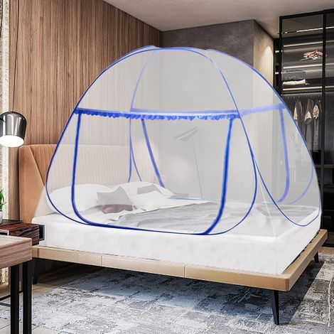Mosquito Net, Portable Pop Up Double Door Mosquito Canopy, Design with Bottom, Easy to Install, Effective Against Mosquito Bites for Bedroom, Camping, Travel, 150200cm (1/5)