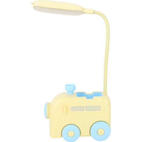 Mini-LED-Nachttischlampe mit Zugfunktion, Augenschutz, Leselicht, USB-Ladefunktion und Stifthalter für Kinder, Gelb (1/5)
