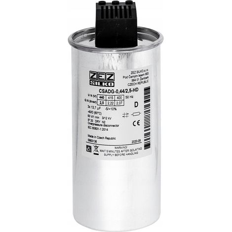 Condensador ZEZ-Silko 2.5kvar 440V Cn=3x13.70μF In=3x3.28A