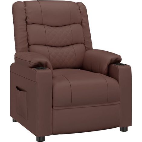 Fauteuil inclinable en similicuir marron (1/5)