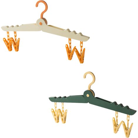 Cintres de voyage pliables, cintre pliable portable, léger et durable avec pinces pour vêtements et chaussettes, style : style2 (1/5)
