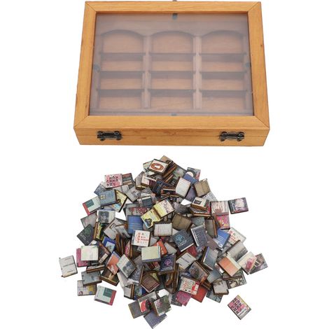 Bibliothèque miniature en bois avec boîtes de livres pour décoration et anti-stress - Modèle unique (1/5)