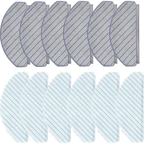12 piezas de paños de fregona para aspiradora ECOVACS DEEBOT OZMO T10/T10 Plus, 6 paños lavables de microfibra + 6 paños desechables (1/4)