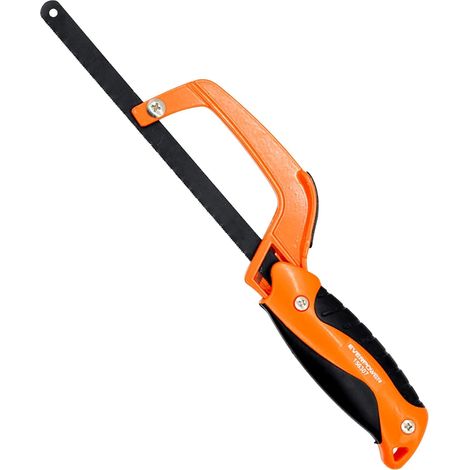Mini Scie à Métaux - Cadre Réglable - Lame Bimétal 24 Dents/Pouce - Pour Coupes Précises sur Aluminium et Acier - 1 Pièce (1/5)