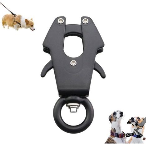 1 mousqueton - Mousqueton pour laisse de chien - Clip rotatif à 360° - 70 x 35 x 1,5 cm - Boucle pour laisse de chien - Noir - 15 mm - Idéal pour le camping, la randonnée, la plongée et le trekking av (1/5)