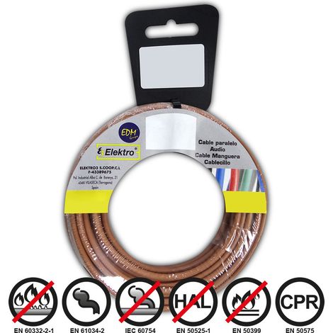 Bobine Fil Électrique Flexible 1,5mm Marron Sans Halogène 5m (1/3)