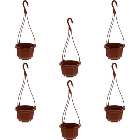 Lot de 6 jardinières suspendues octogonales en plastique générique pour balcon et bureau, (1/5)