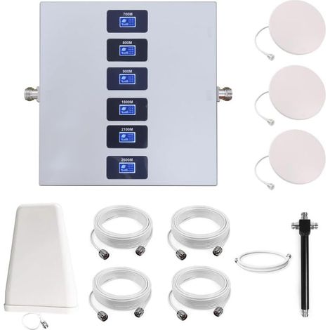 Amplificateur Repeteur Amplificateur Signal Mobile 6 Bandes Améliorez 2G/3G/4G/5G, Trois Antennes D'intérieur (1/5)