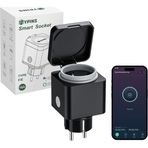 Prise Connectée WiFi Extérieure IP54,Compatible avec 16A, Pour Éclairage Jardin Pompe Fontaine (1/5)