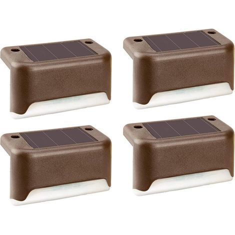 Luci solari per scale esterne, impermeabili, illuminazione a LED bianca per giardino, terrazzo e recinzione. (1/5)