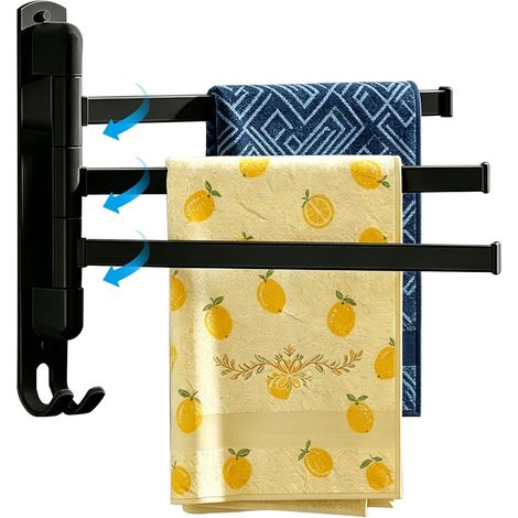 Porte-Serviettes sans Perçage Salle de Bain 36cm Barre Pivotante à (1/5)