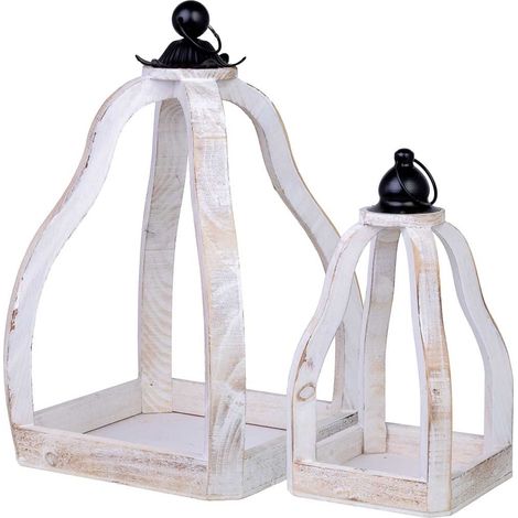 Soporte macetero de madera set de 2 piezas 29x29x49h-18x18x34h cm (1/5)