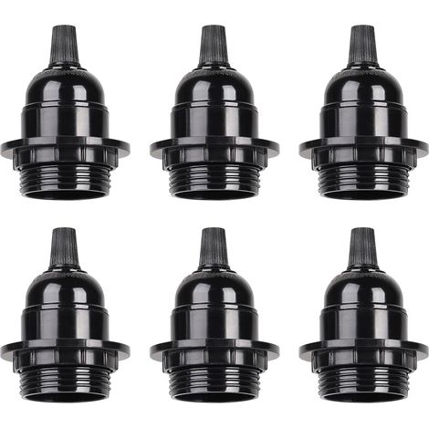 6 x Douille Ampoule E27 a Visser (250V 4A) Douilles Lampe en Bakélite avec Pince de Câble (1/5)