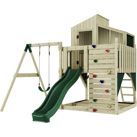 Aire de jeux PolarPlay Lotta Vert 414 x 308 cm Balançoire pour enfants